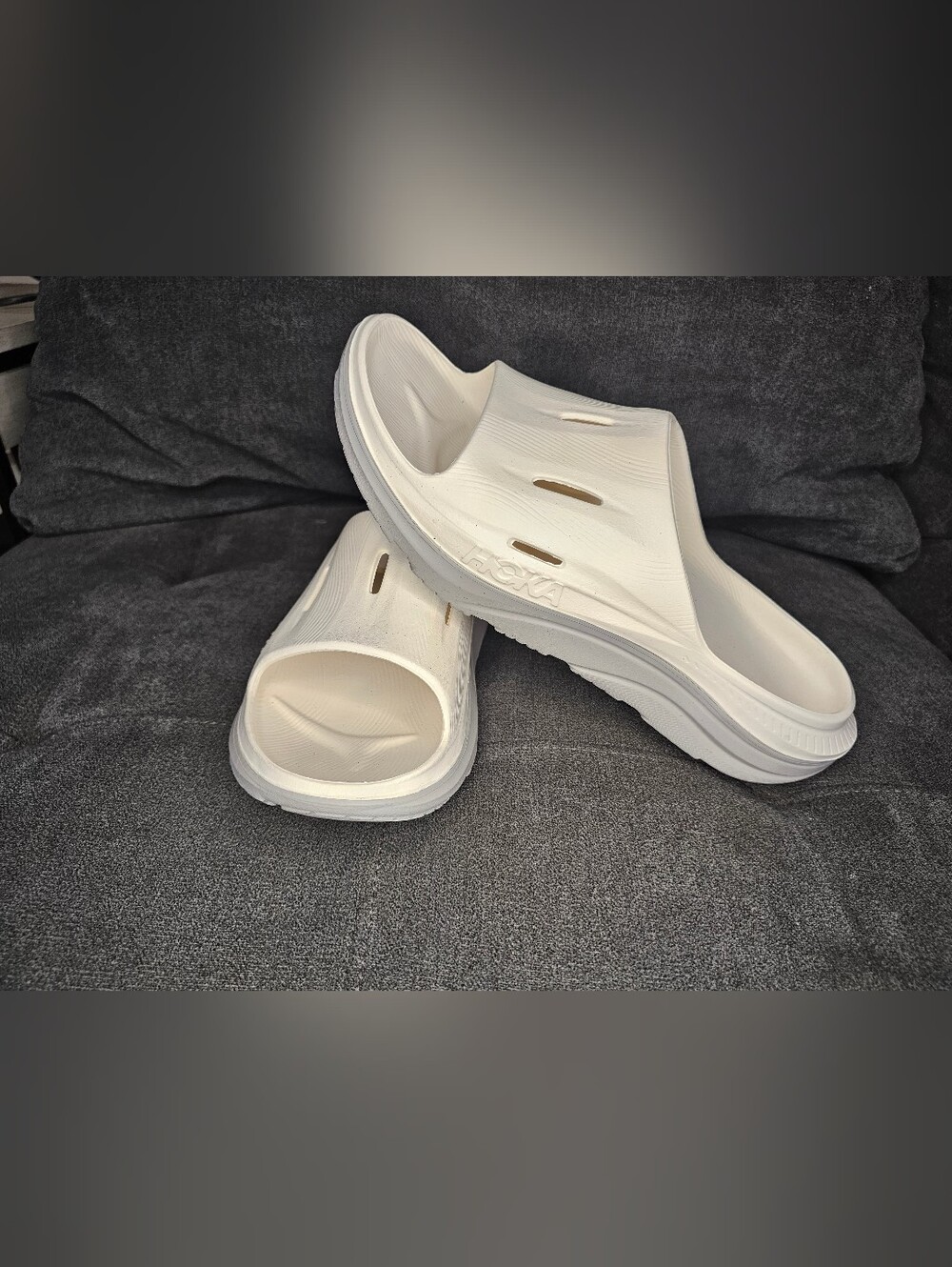 HOKA Men's White Slide Sandals - Lightweight Comfort